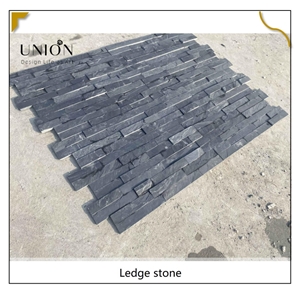 UNION DECO Natural Split Black Slate Piedra Culture Stone