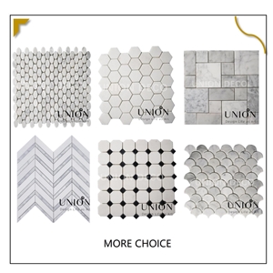 UNION DECO Polished Marble Mosaic Tile Classic Backsplash