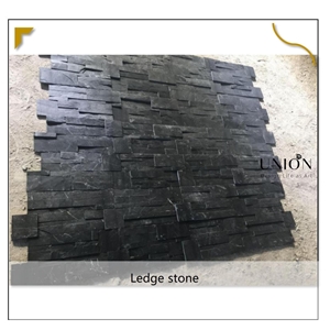 UNION DECO Split Face Wall Cladding Stone Black Stone Slate
