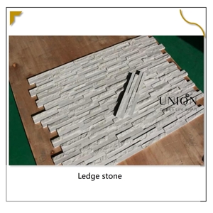 UNION DECO Split Face White Wooden Vein Culture Stone Panel