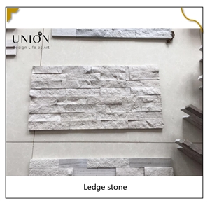 UNION DECO Split Face White Wooden Vein Culture Stone Panel