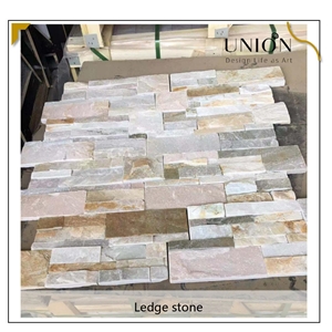 UNION DECO Yellow Beige Slate Wall Cladding Stone Panel Tile