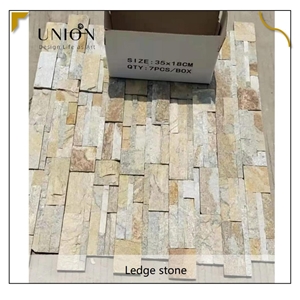 UNION DECO Z Shape China Rust Slate Wall Cladding Stone Panel