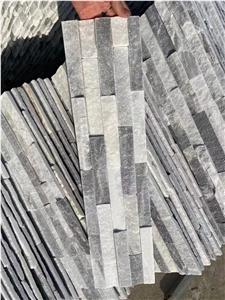 White Mixed Black Sandstone Cultured Stone For Wall Caldding