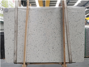 Elegant White Cement Terrazzo Big Slab For Flooring