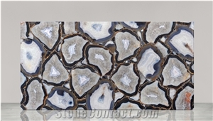 Agate Blue Island Gemstone Slabs, Semiprecious Stone Slabs