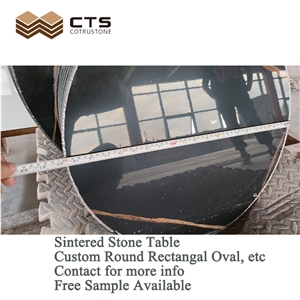 Sintered Table Stone Black Dining Table Marble Look Cheap