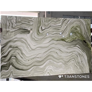 Stone Cladding Price Green Artificial Onyx Acrylic Resin Big Slabs