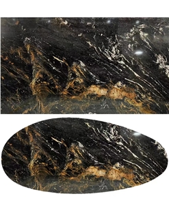 Black Fusion Granite Taurus Slab Tile In China Stone Market