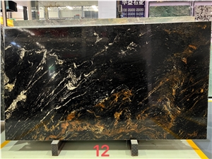 Titanium Granite Cosmic Black Mc Slab In China Stone Market