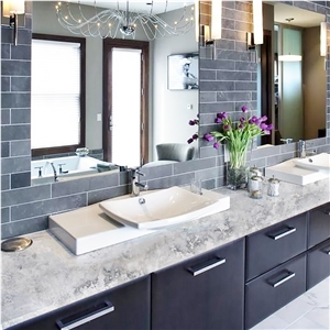 Concrete Series 6005 Quartz Vanity Top With Topmounted Sink