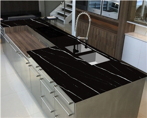 Goldtop OEM/ODM 5064 Calacatta Black Quartz Kitchen Tops
