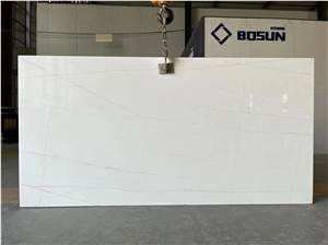Goldtop OEM/ODM Calacatta White Grigio Quartz Slab
