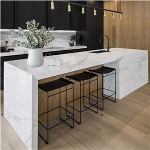 Goldtop OEM/ODM Calacatta White Quartz Kitchen Countertops