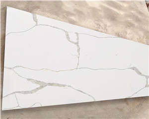 Goldtop OEM/ODM Calacatta White Silk Road Quartz Slab