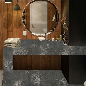 Goldtop OEM/ODM Concrete Shade Quartz Bathroom Vanity Sink