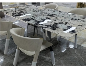 Marble Table Rectangle Luxury Natural Marble Dining Table