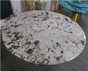 Rectangle Shaped Splendor White Granite Coffee Table Top