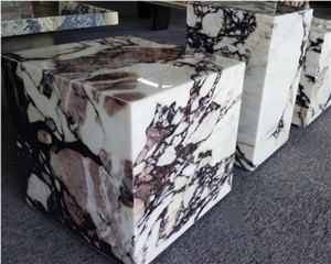 Stone Calacatta Viola Marble Coffee Table Plinth Stand