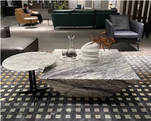 White Marble Stone Coffee Table Marble Top Coffee Tea Table