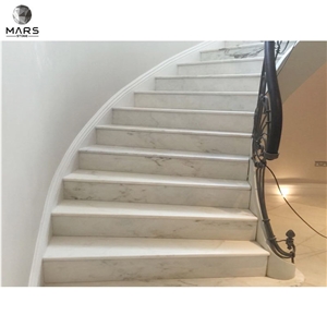 Natural Cararra White Marble Stone Tiles For Stairs Step