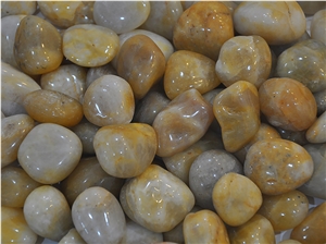 High Polished Yellow River Pebble Stone NJ-004