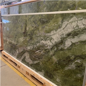 Polished Green Sintered Stone Slabs For Wall Flooring Tiles