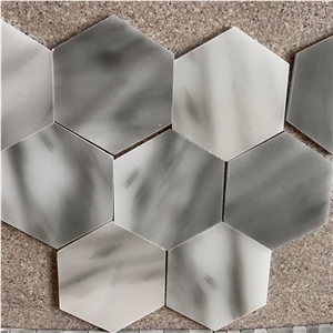 Bathroom Wall Grey And White Marble Mosaic Tiles For Sale