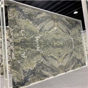 Bookmatched Silk Road Quartzite For Hotel Background Design