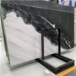 China Panda White Marble Bookmatch Slab Wall Shower Flooring