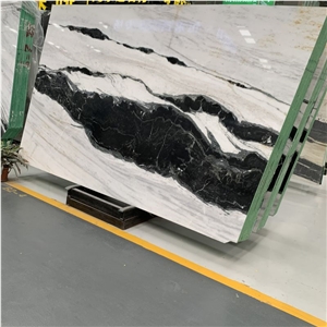 China Panda White Marble Wall Slab For Flooring Tile Project