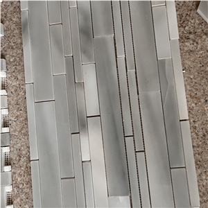 Customized Natural Grey Marble Mosaic Tiles For Wall Design