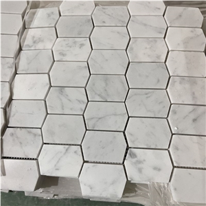 Customized White Marble Mosaic Tiles For Hotel Wall Design