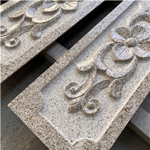 Hand Carved Yellow Granite Carving For Home Exterior Walling