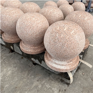 Hot Sale Customized Pink Granite Stone Bollards For Road