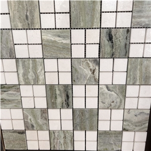 New Design Green Marble Mosaic Tiles For Backsplash Design