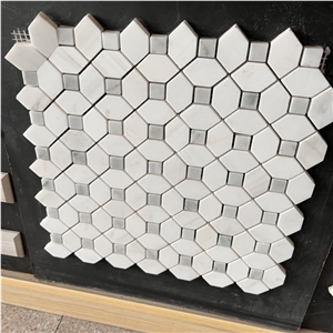 New Design Water Jet Marble Mosaic Tile For Interior Walling