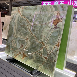 Pakistan Green Onyx Slabs For Hotel Wall And Floor Tiles