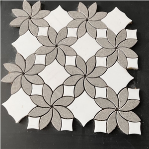 Top Design Natural Marble Flower Mosaic Tile Backsplash Wall