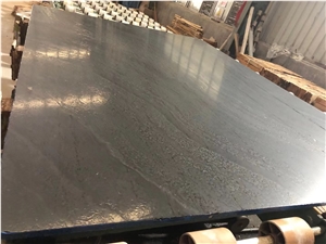 Black Wood Vein Marble Slab Leathered Zebra Black Floor Tile