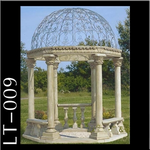 Garden Stone Pavilion Carrara White Marble Landscaping Dome Gazebo