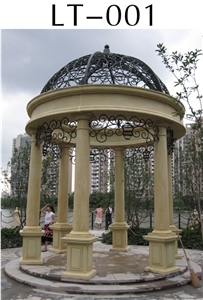 Landscaping Stone Dome Gazebo Beige Limestone Urban Pavilion