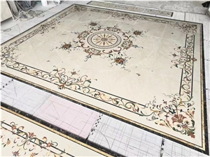 Marble Floor Waterjet Pattern Interior Lobby Floor Carpet