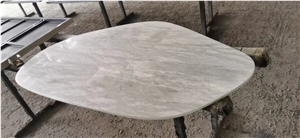 Round Stone Restaurant Table Tops Marble Carrara Cafe Table