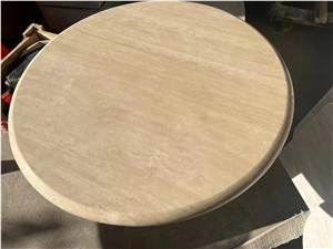 Round Stone Restaurant Table Tops Marble Carrara Cafe Table