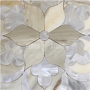 Luxury Tile Mother Of Pearl Waterjet Mosaic Tiles Backsplash