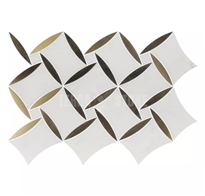 Marble And Brass Inlay Wall And Floor Mosaic Tile