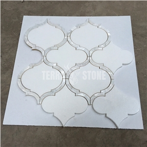 Marble Waterjet Tile White Shell Mosaic For Wall Or Floor