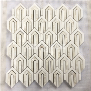Waterjet Marble Mix Shell Decorative Mosaic Tiles