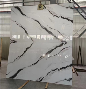 Calacutta White Glass Panel, Nano Crystallized Stone